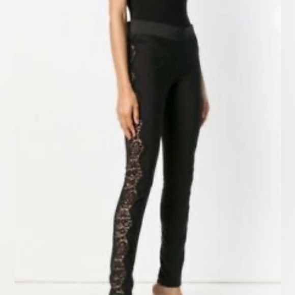 Stella McCartney Black Lace Cut Out Skinny Pants. - Picture 1 of 10